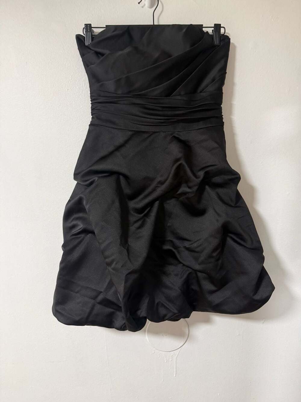 David's Bridal Black Strapless Ruched Cocktail Dress Style 84091 Size 2